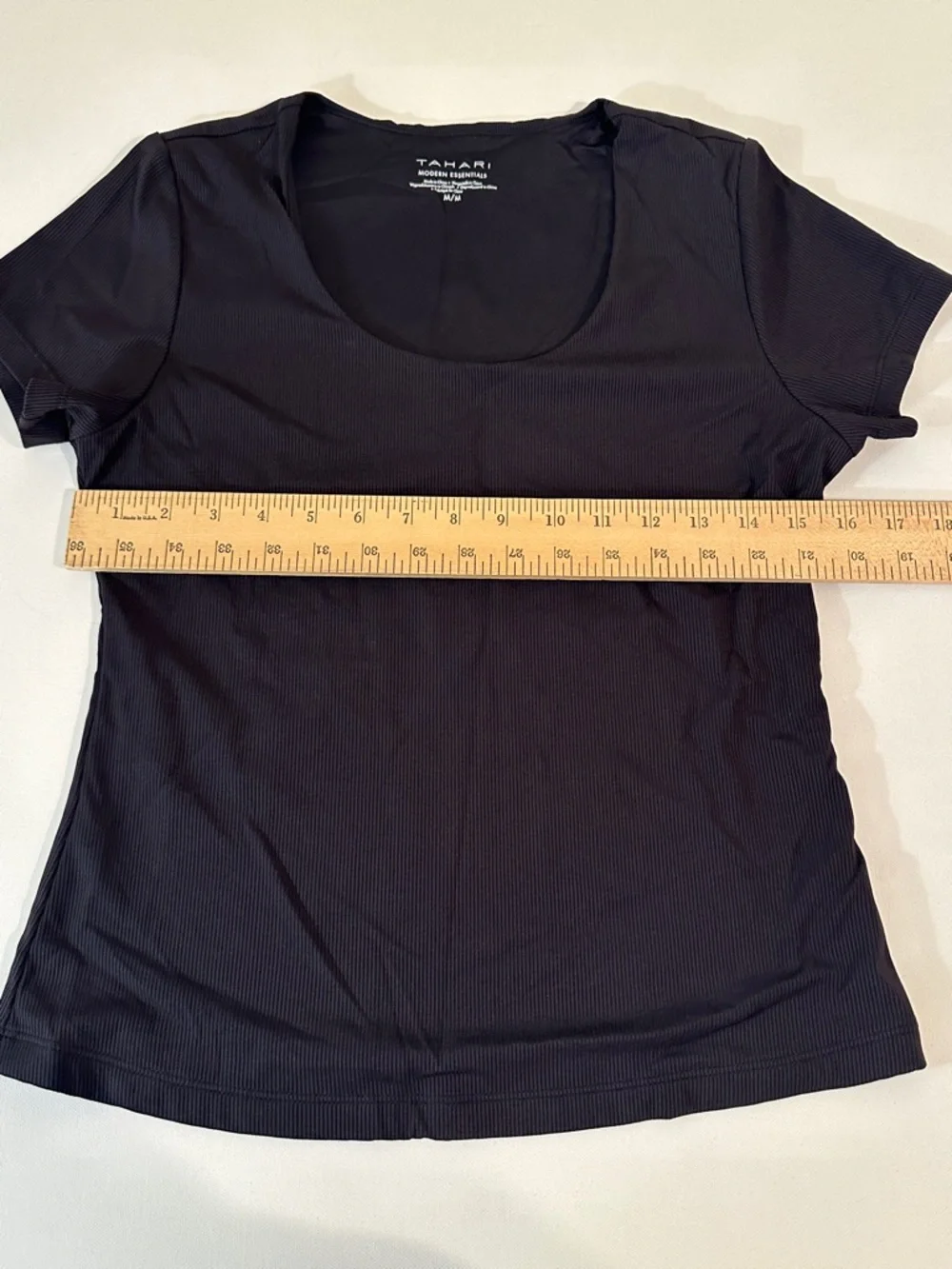 TAHARI - WOMENS - RIBBED SHORT SLEEVE SHIRT - Picture 4 of 4